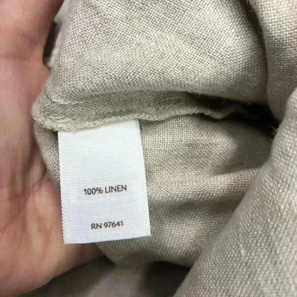 J Jill Linen Pants Elastic Waist Cropped Beige Color Pockets Natural Sz M - Picture 7 of 9